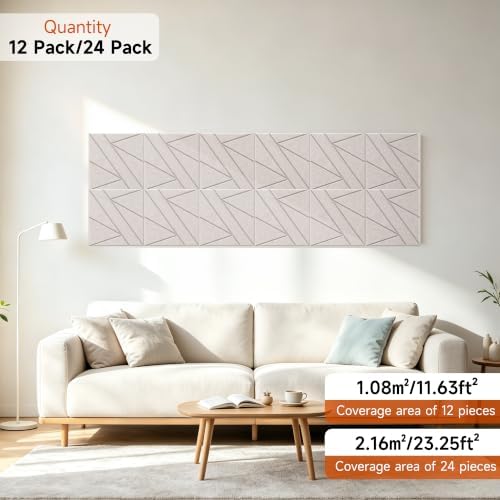 TO-TH Sound Proof Panels Self-Adhesive Acoustic Panel 24 Pack, Light Camel - Image 6