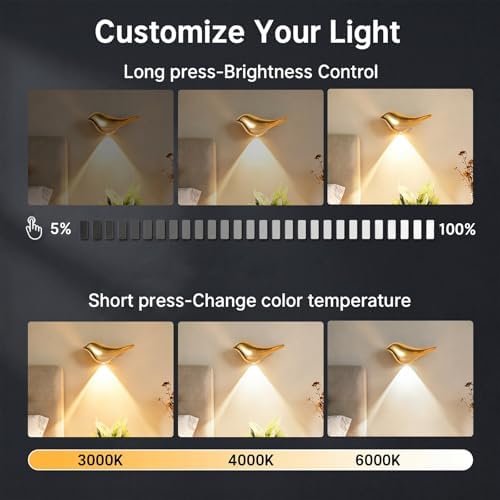 Motion Sensor Wall Light: Cute Bird Rechargeable Lights 2 Pack - Image 5