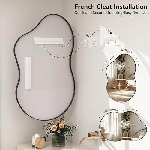 20x32 Inch Black Irregular Wall Mirror - Image 4