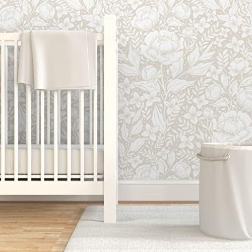 Spoonflower Neutral Victorian Peel and Stick Removable Wallpaper - Image 6