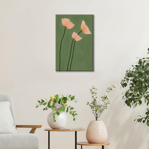 Olive Green Botanical Wall Art Vintage Peony Blush Trio Poster Prints - Image 5