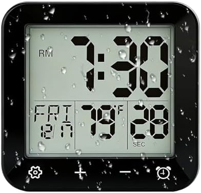 Digital Waterproof Shower Clock, Bathroom Kitchen Clock by onannos