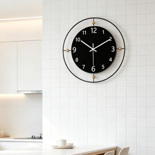 Dankeit Modern Silent Wall Clock 16Inch Black Clock - Image 6
