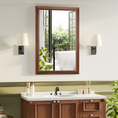 Bathroom Mirror for Over Sink, 22x30Inch Thick Anti-Rust Wood Grain Metal Frame - Image 7