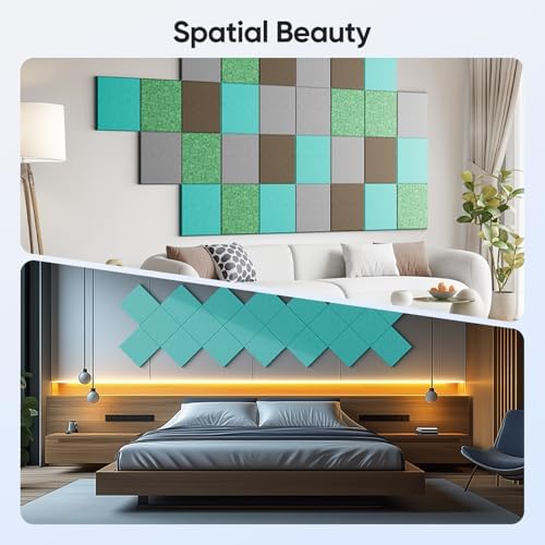 Square Acoustic Panels, 12 Pack Self-Adhesive Sound Panels - Image 5