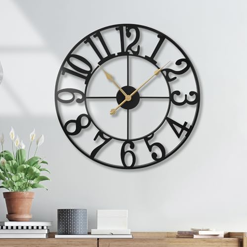 Wall Clock Battery Operated, Silent Non Ticking Modern Rustic Metal Small Clocks by Unknown
