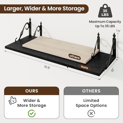RICHFOCUS 12 Inch Deep Floating Shelves - Image 3