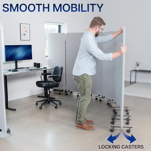 VIVO Freestanding 145 x 66 inch Privacy Panel System, Mobile Cubicle Divider - Image 5