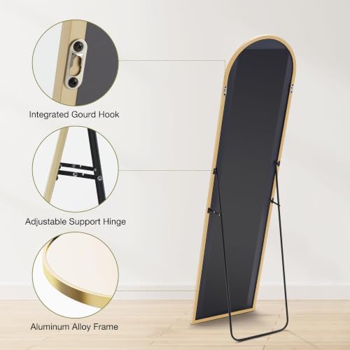 Sweetcrispy 59"x16" Arched Full Length Mirror, Floor Body Mirror - Image 4