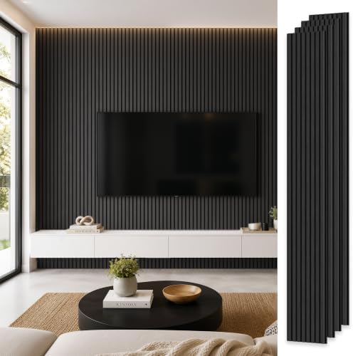 Acoustic Wood Slat Wall Panels, 106”H x 12.6”W by Unknown