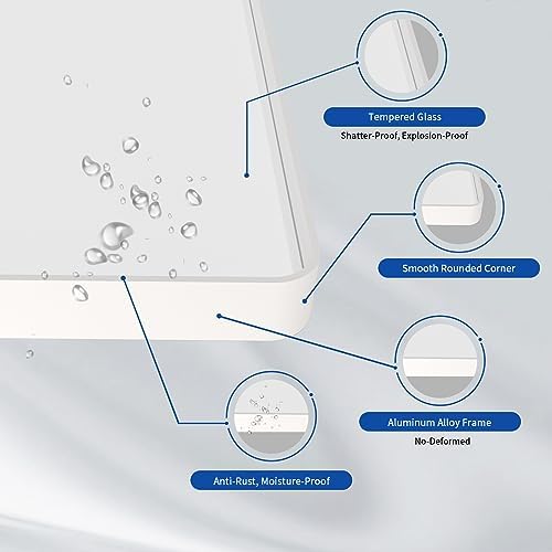 WEER White Bathroom Vanity Mirror 48x36 Inch - Image 3