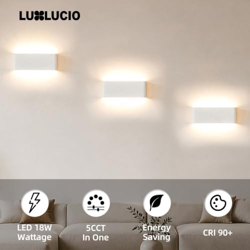 15.4" Hardwired White Rectangular Indoor Up Down LED Vanity Light - Image 2