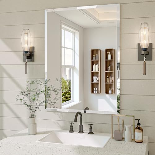 Frameless Bathroom Mirror by Unknown