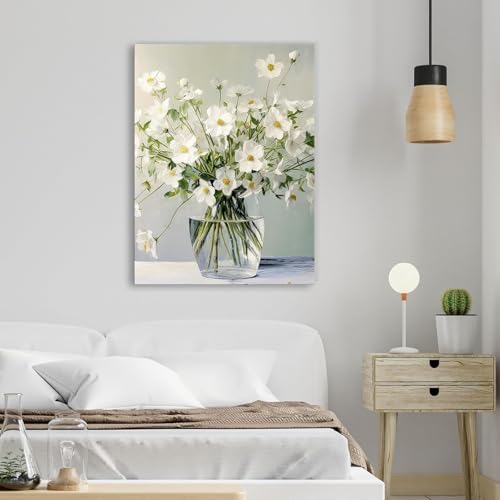 daktenn Floral Canvas Wall Art Bathroom Wall Art Pictures Wall Decor Home Decor - Image 3