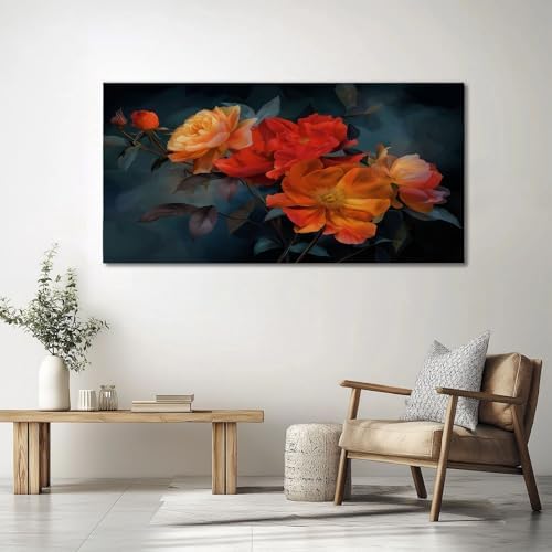 Canvas Wall Art Surreal Elegant Rose Plant Picture Canvas Poster Print Artwork - Image 4