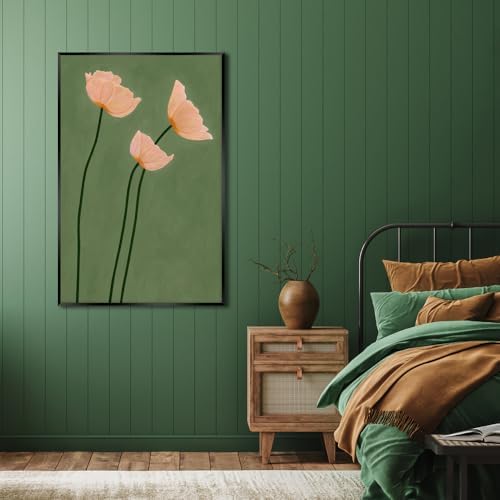 Olive Green Botanical Wall Art Vintage Peony Blush Trio Poster Prints - Image 6