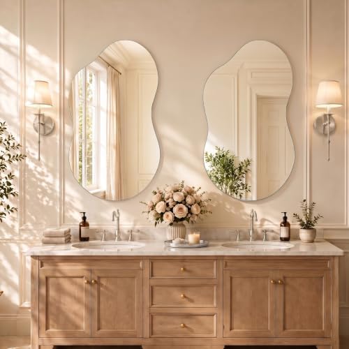 Bathroom Mirror for Over Sink-Frameless Home Decor Wall 26"x 46" Single - Image 2