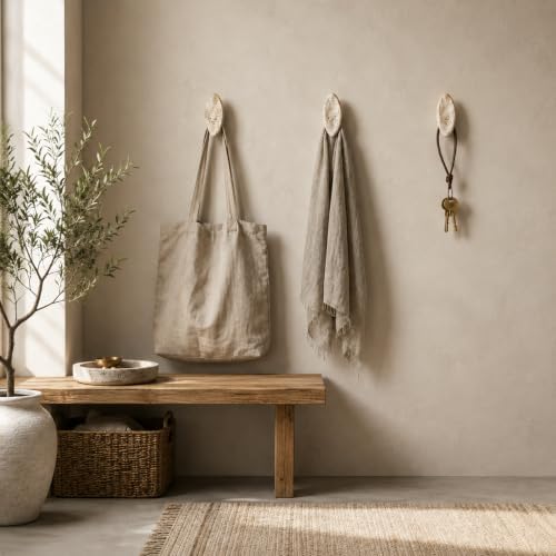 Resin Wall Hooks with Travertine Stone Look, 2 Pack - Image 3