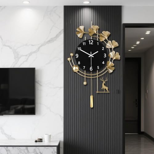 SIN&MI Large Wall Clocks for Living Room, Metal Wall Art Decoration, Silent Non - Image 7