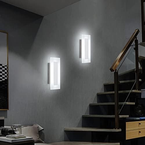 LMQNINE Modern LED Acrylic Wall Sconce Warm White Light Chrome 6000K - Image 4