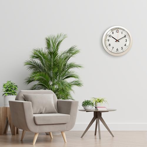 Kiera Grace Wall Clock, 13 Inch, Retro Cream ClassicWall Clocks Battery Operated - Image 7