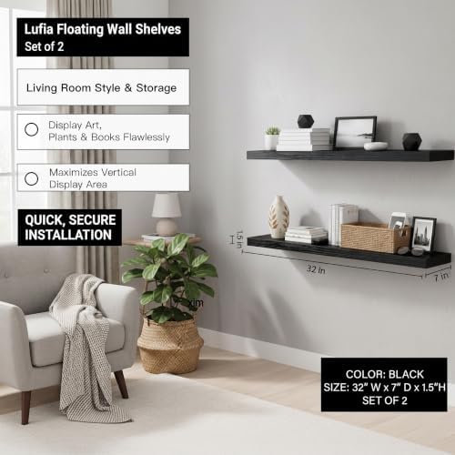 Lufia Floating Wall Shelves, MDF - Image 2