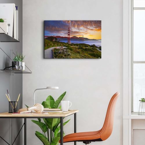 Nature Mountain Landscape Wall Art San Francisco Golden Gate Bridge Pictures - Image 5