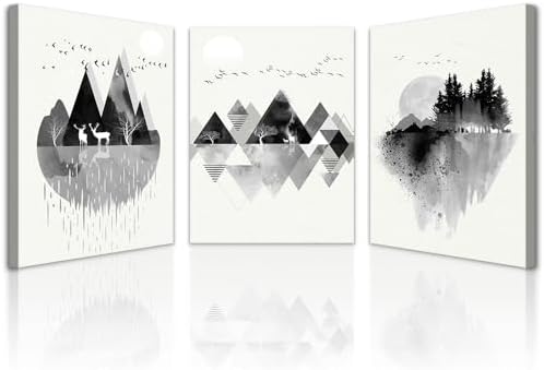Lapremoly Black And White Geometry Paintings Wall Art by Lapremoly