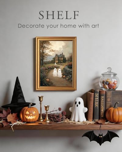 VIYYIEA Framed Halloween Wall Art Fall, Rustic Landscape Painting - Image 6