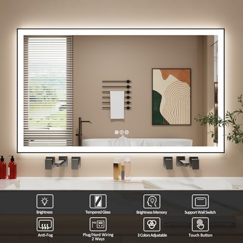 60x36 Inch LED Bathroom Mirror - Image 2