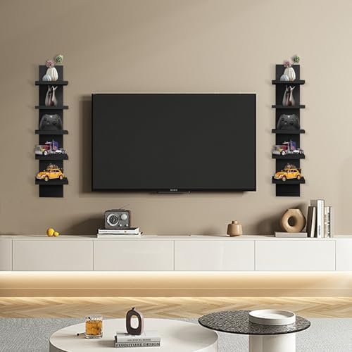 YEXEXINM 2 Pack 5 Tier Wall Shelf Unit - Image 2