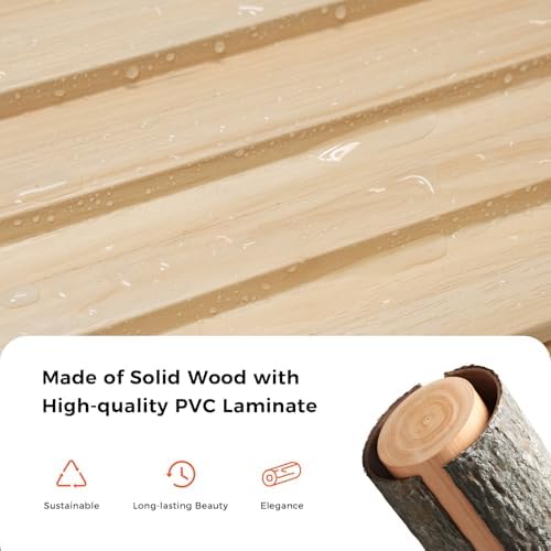 Slat Wall Panel 4-Pack, 108’’x5.7’’, Natural Wood - Image 2