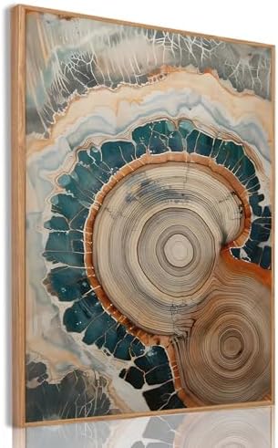 Tree Ring Wall Art Framed, Modern Nature Decor by IBHJSARTWallArt