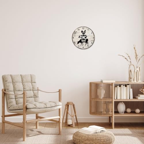 10 Inch Rustic Farmhouse Wall Clocks Battery Operated - Image 3