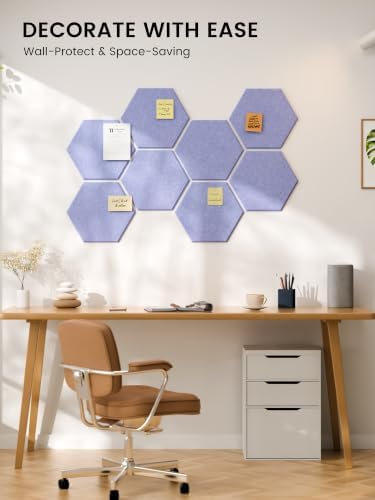 Fluxynara 8-Pack Hexagon Felt Bulletin Board Tiles - Image 6