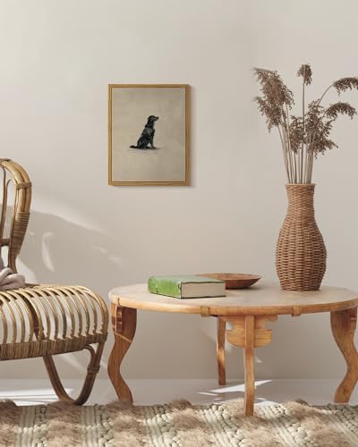VIYYIEA Vintage Framed Black Dog Wall Art, Bedroom Living Room Minimalist - Image 5