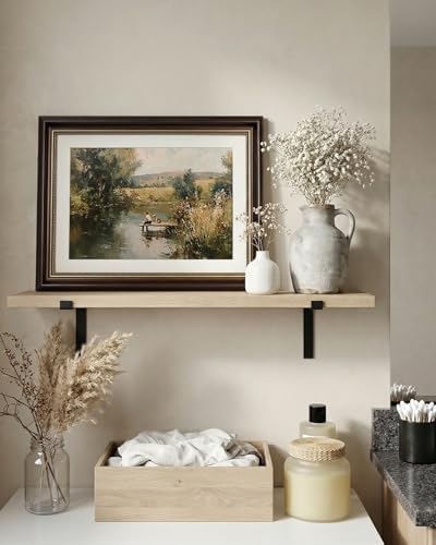 VIYYIEA Landscape Wall Art, Nature Country Lake Scene Prints 16x12 in - Image 2
