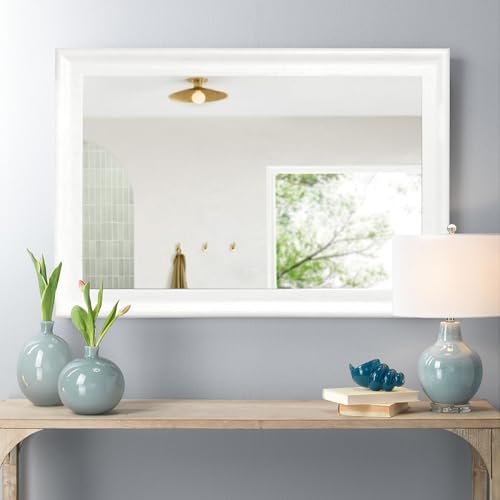 24x36 Inch White Rectangle Bathroom Mirrors - Image 7