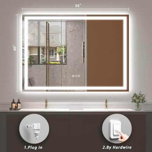 55x40 LED Lighted Bathroom Mirror - Image 6