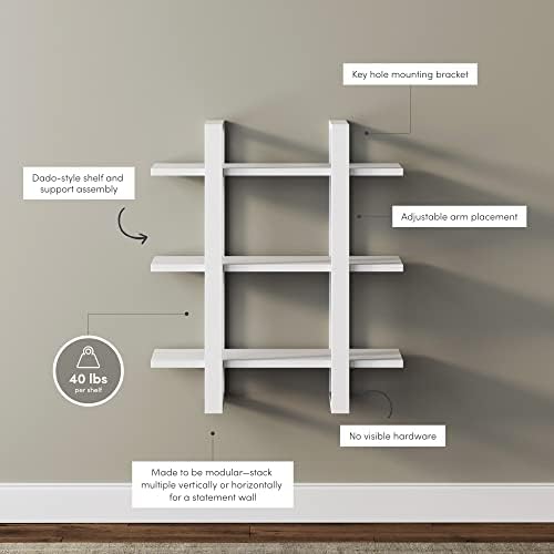 Nathan James Benji Floating Wall Book Shelves, 3-Tier Display Shelf, Decorative - Image 4