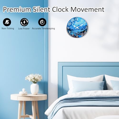 Premium Glass Wall Clocks Battery Operated 12 Inch- Silent Wall Clock Non - Image 4