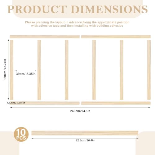 Paulownia Wood Wall Panel Board Batten Panel Kit 7.87 ft x 4.4 ft - Image 2
