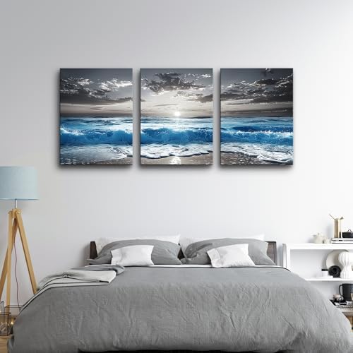 TTHYUEWS Black And White Beach Wall Pictures Wall Decor - Image 6