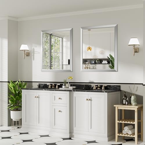 Briivue Bathroom Wall Mirror, 36x32 Inch - Image 4