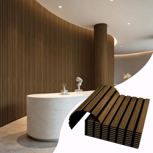 Vieshful 4-Pack Acoustic MDF Wood Slat Wall Panels by Vieshful