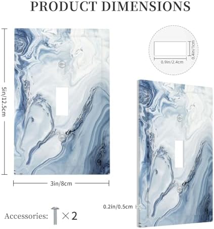 Decorative Light Switch Cover Blue Marble Pattern 1 Gang Single Toggle - Image 5