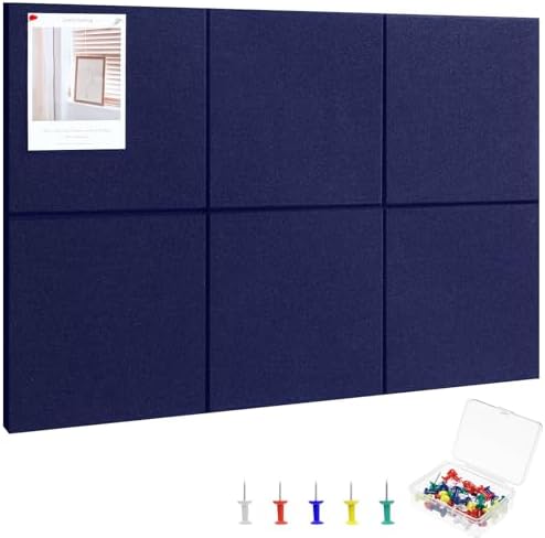 Large Cork Board 36" x 24", 6 Pack Felt Bulletin Board, Pin Boards by Thboxes