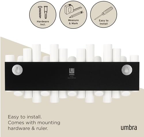 Umbra Picket Coat Rack, Wall Mount 5 Flip-Down Coat Hooks - Image 6