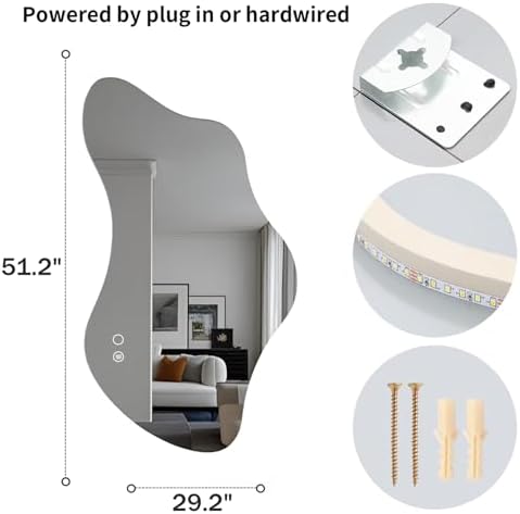 51.2″ Asymmetrical Bathroom Mirror - Image 5