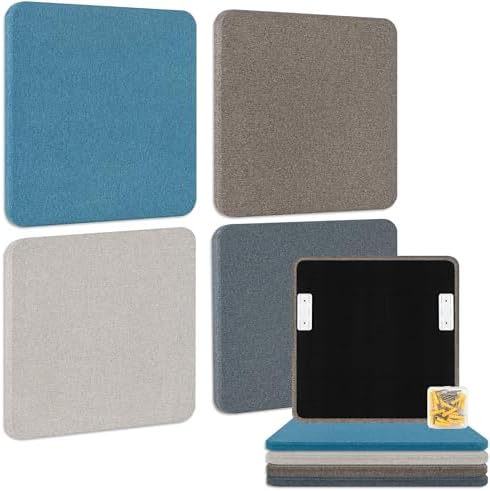 BUBOS 4-Pack Fabric Acoustic Panels 23.6"x23.6"x1", Decor Soundproof Panel by BUBOS